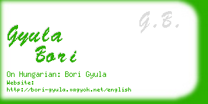 gyula bori business card